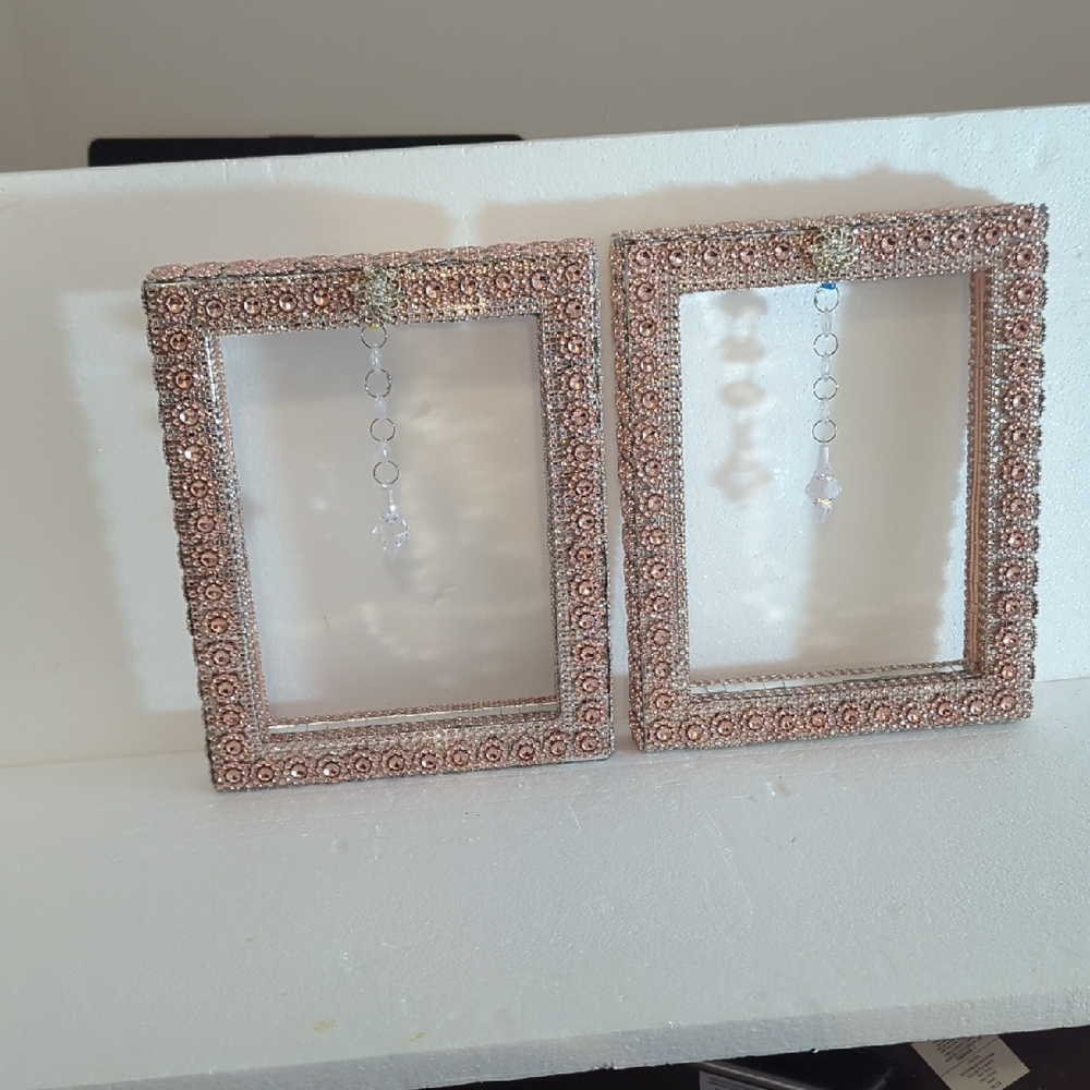 Elegant Crystal-Embellished Wall Art Frames